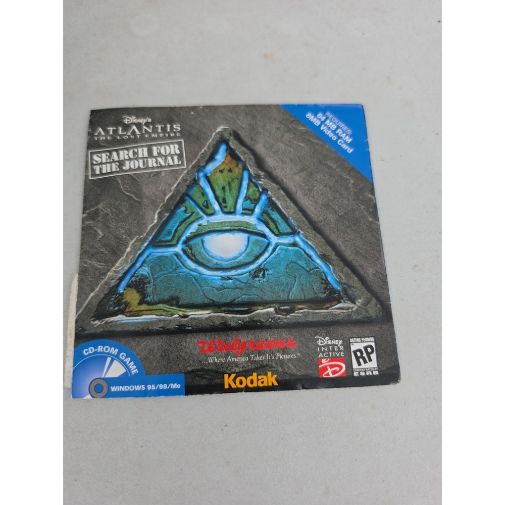 Atlantis The Lost Empire: Search For The Journal PC 2000 VTG Y2K Disney Kelloggs
